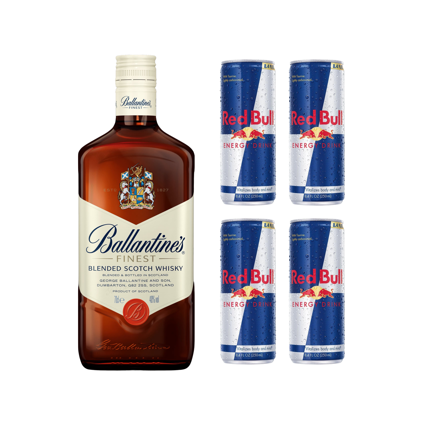 Pack Ballantine’s + 4 Red Bull