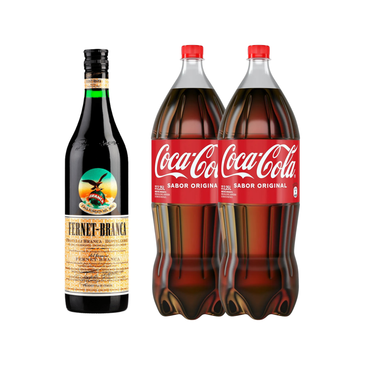 Pack Fernet + 2 Coca Cola 2.25L
