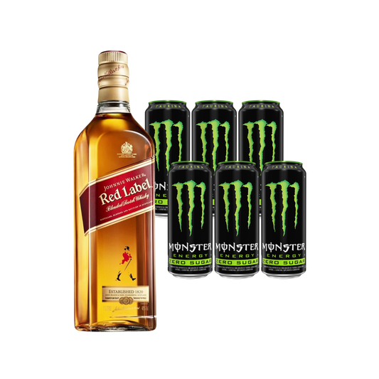 Whisky Red Label + x6 Monster Energy