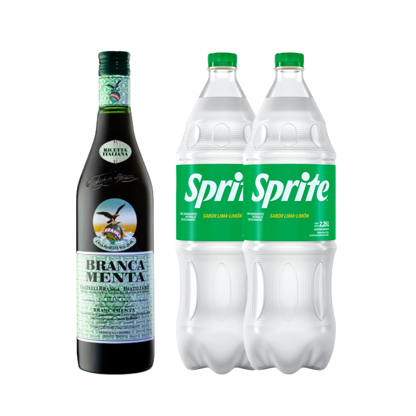 Pack Fernet Branca Menta + 2 Sprite 2.25L