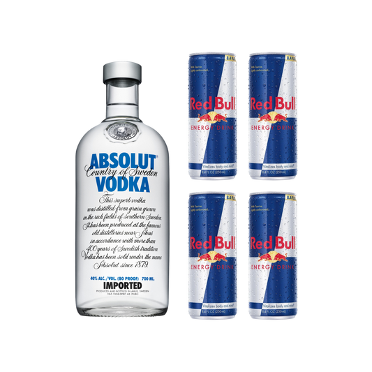 Pack Absolut + 4 Red Bull